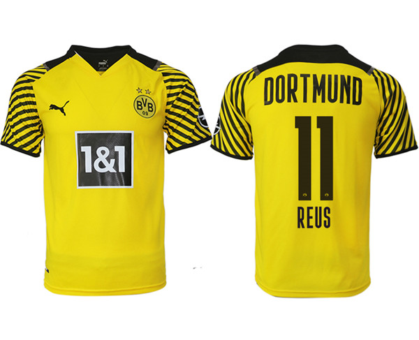 Men's Borussia Dortmund #11 Marco Reus Yellow Home Soccer Jersey